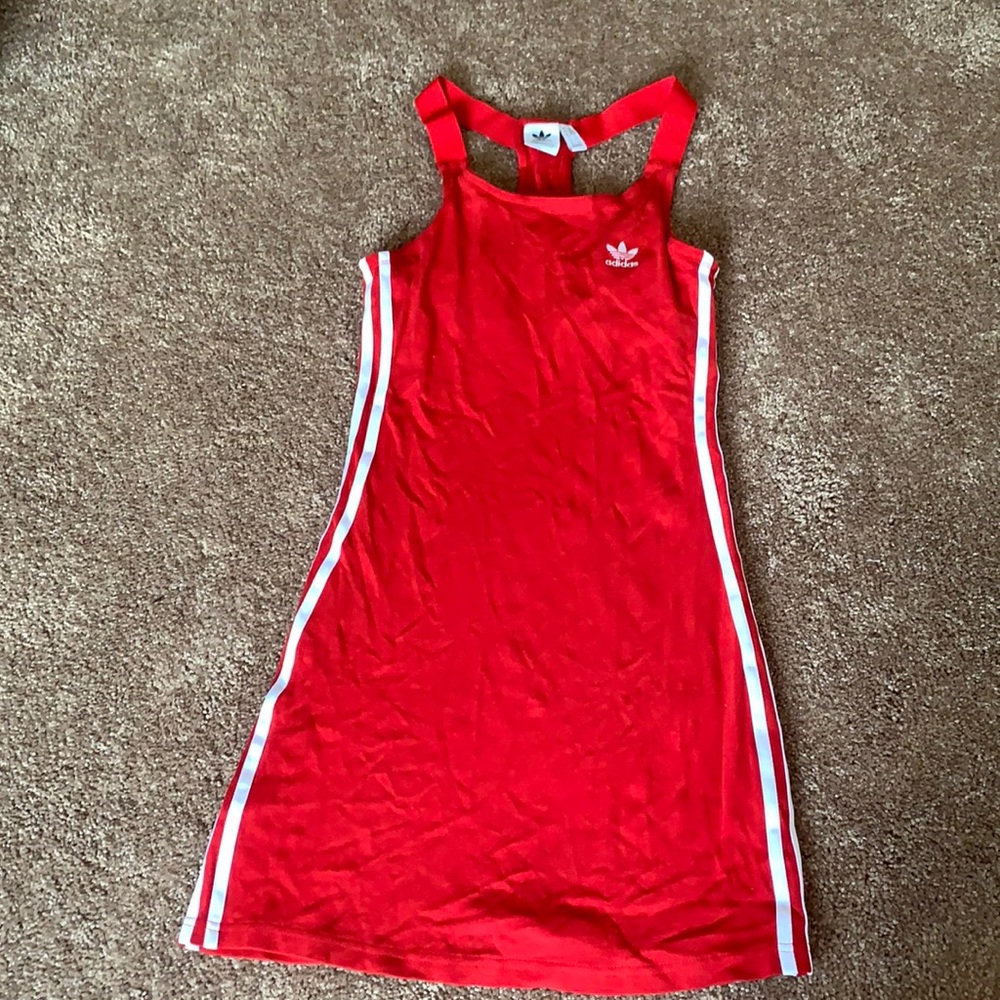 Red thick tank adidas dress.